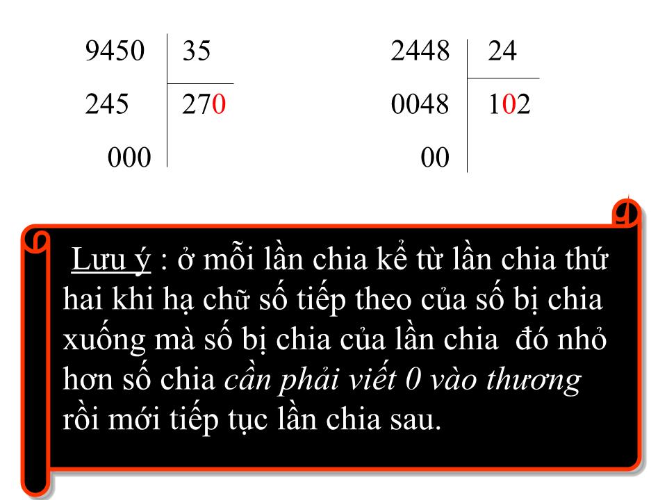 Bài giảng Toán Lớp 4 - Bài: Thương có chữ số 0 trang 8