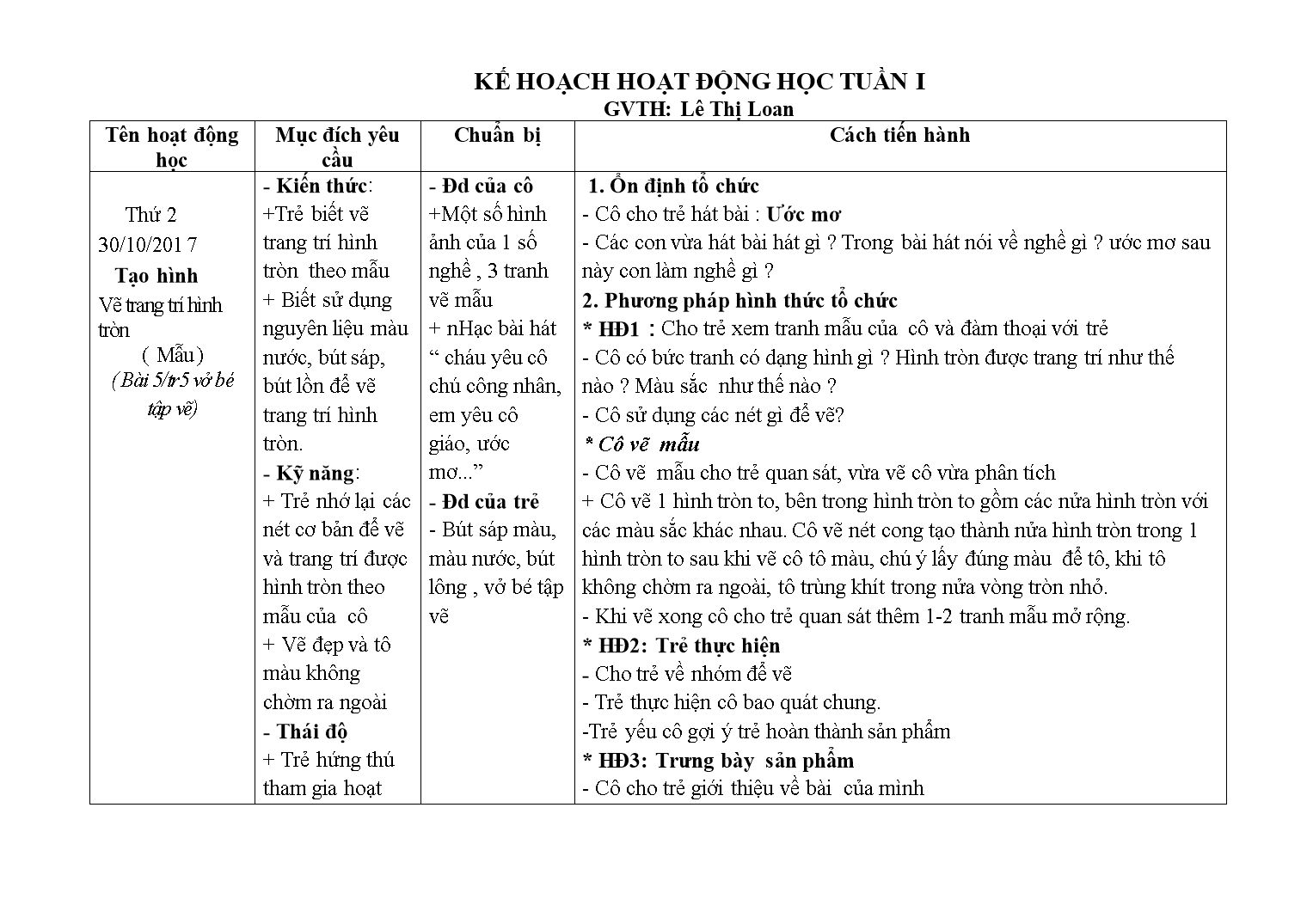 Kế hoạch giáo dục Mầm non Lớp Lá - Tháng 11 - Năm học 2017-2018 - Nguyễn Thị Thu Hằng trang 7