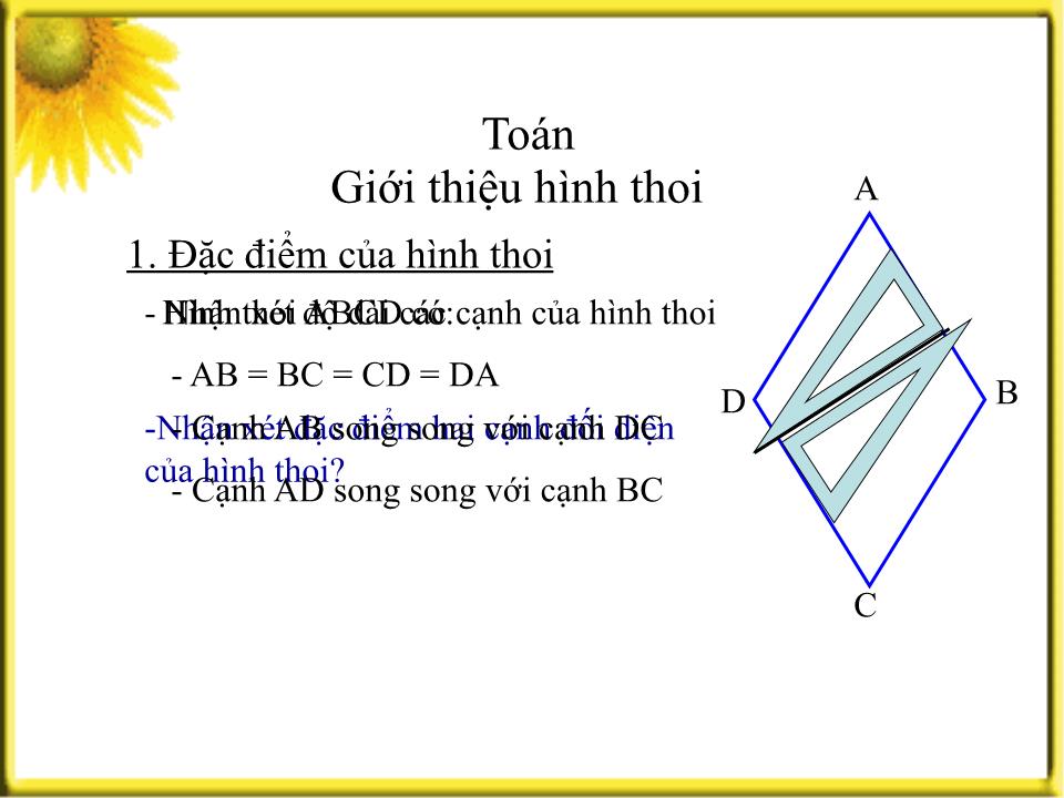 Bài giảng Toán Lớp 4 - Tiết 132: Giới thiệu hình thoi trang 4