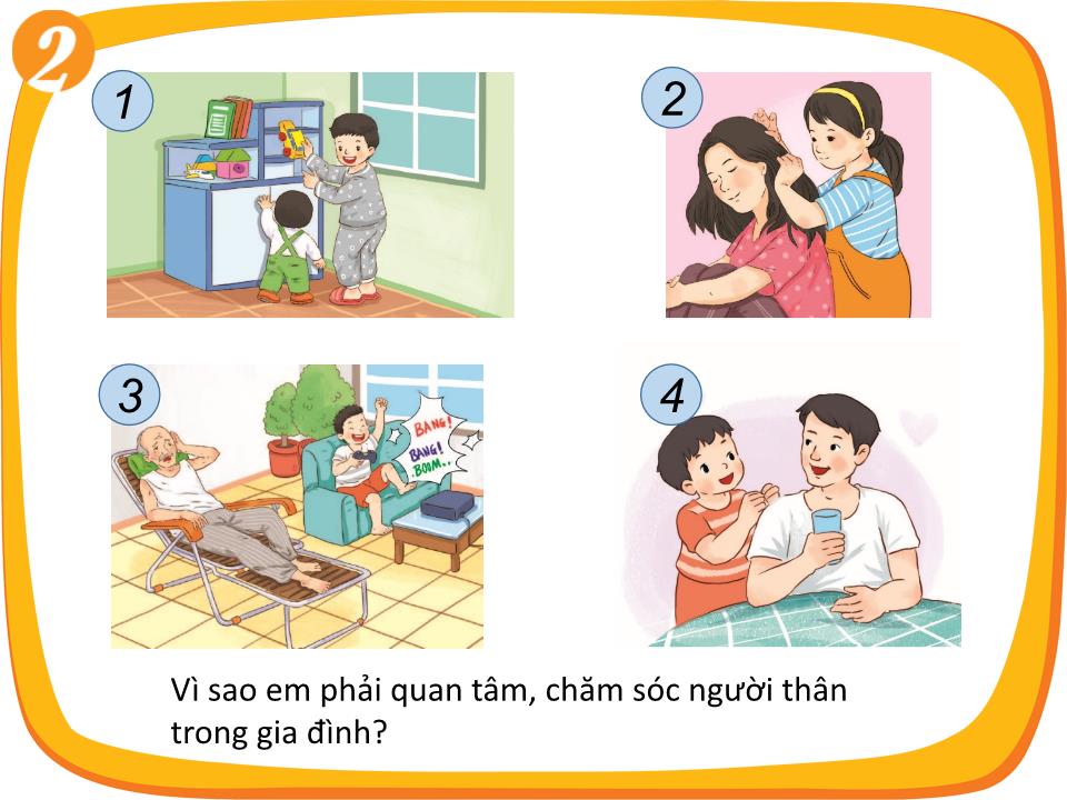 Bài giảng Đạo đức Lớp 1 - Bài 2: Em quan tâm và chăm sóc người thân (Sách Cùng học để phát triển năng lực) trang 9