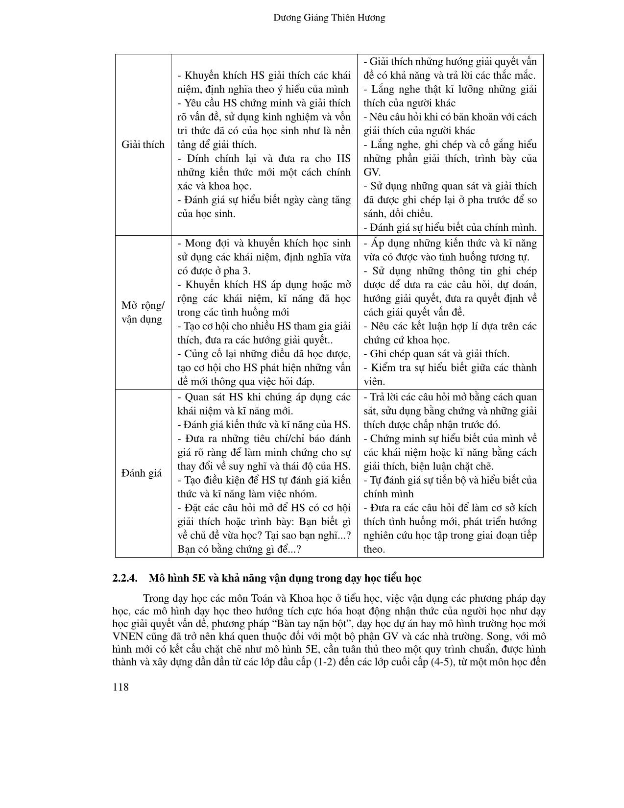 Dạy học khám phá theo mô hình 5E - Một hướng vận dụng lí thuyết kiến tạo trong dạy học ở tiểu học trang 7