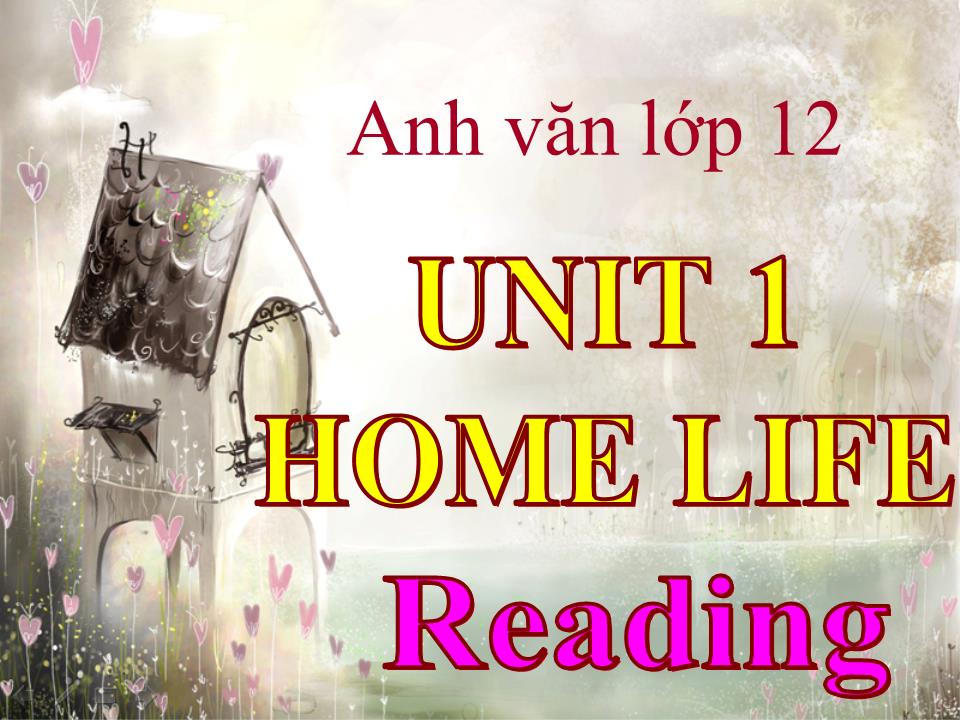 Bài giảng Tiếng Anh Lớp 12 - Unit 1: Home life - Lesson: Reading trang 1