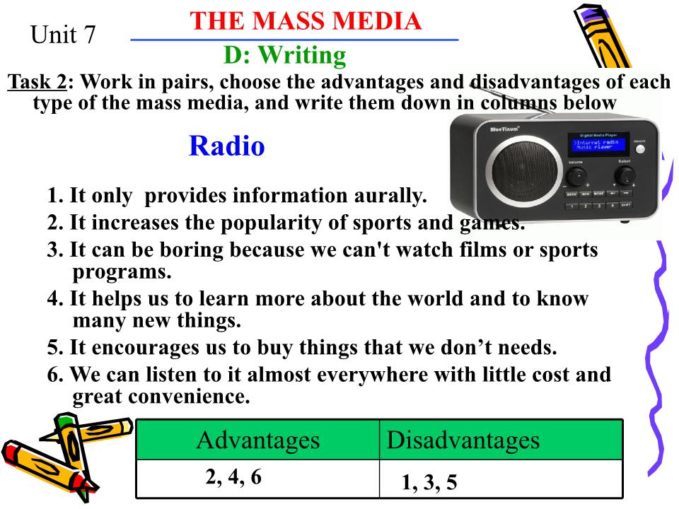 Bài giảng Tiếng Anh Lớp 10 - Unit 7: The mass media - Part D: Writing trang 5