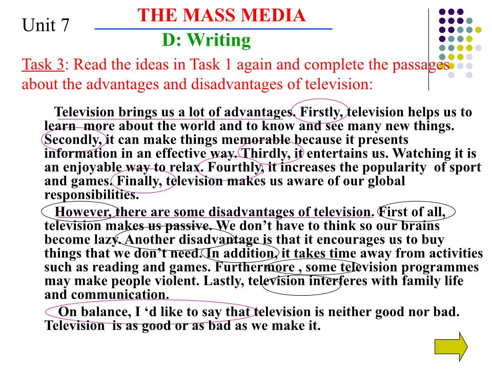 Bài giảng Tiếng Anh Lớp 10 - Unit 7: The mass media - Part D: Writing trang 9