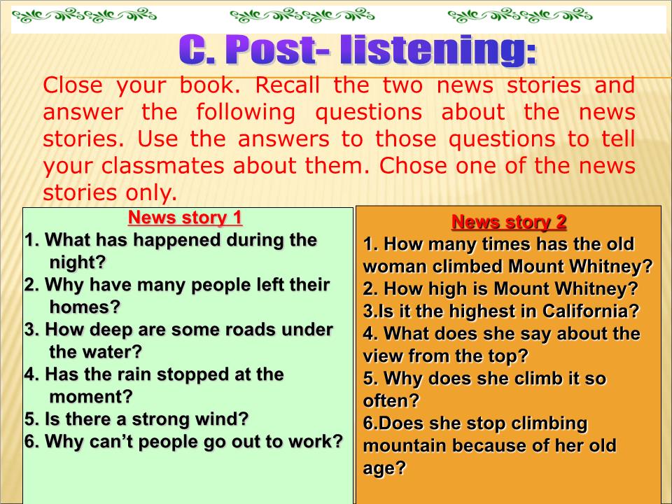 Bài giảng Tiếng Anh Lớp 10 - Unit 7: The mass media - Lesson 3: Listening trang 9