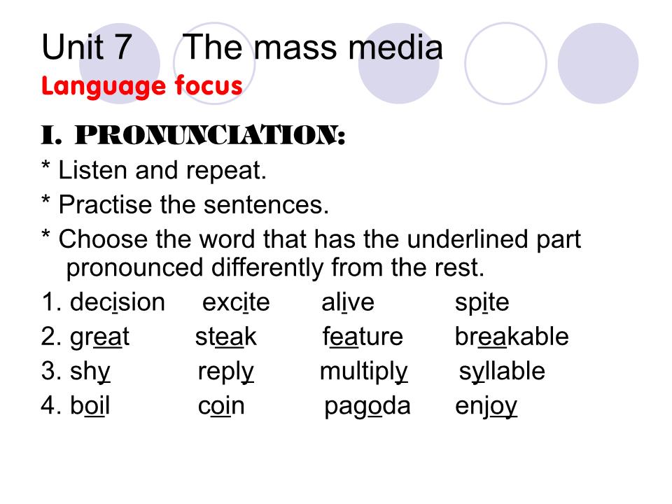 Bài giảng Tiếng Anh Lớp 10 - Unit 7: The mass media - Lesson: Langugage focus trang 3