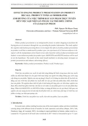 Ảnh hưởng của việc trình bày sản phẩm trực tuyến đến việc gợi nhớ sản phẩm: Vai trò điều chỉnh của loại sản phẩm