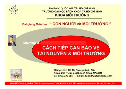 Bài giảng Con người và môi trường - Hà Dương Xuân Bảo