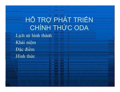 Bài giảng Đầu tư quốc tế - Chương 4: Hỗ trợ phát triển chính thức ODA