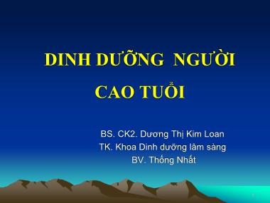 Bài giảng Dinh dưỡng người cao tuổi