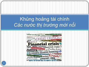 Bài giảng Khủng hoảng tài chính các nước thị trường mới nổi