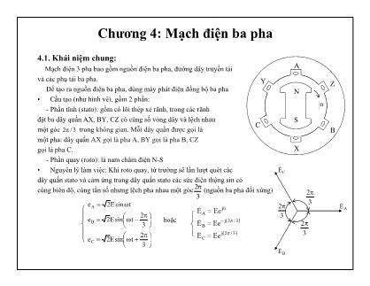 Bài giảng Mạch điện tử - Chương 4: Mạch điện ba pha