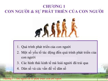 Bài giảng Môi trường và con người - Chương 1: Con người và sự phát triển của con người - Lê Thị Thanh Mai