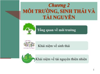 Bài giảng Môi trường và con người - Chương 2: Môi trường, sinh thái và tài nguyên