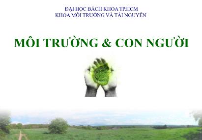 Bài giảng Môi trường và con người - Giới thiệu môn học