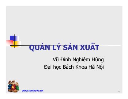 Bài giảng Quản lý sản xuất