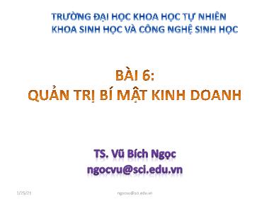 Bài giảng Quản trị bí mật kinh doanh