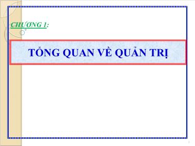 Bài giảng Quản trị học - Vũ Mạnh Cường