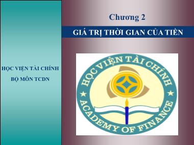 Bài giảng Tài chính doanh nghiệp - Chương 2: Giá trị thời gian của tiền