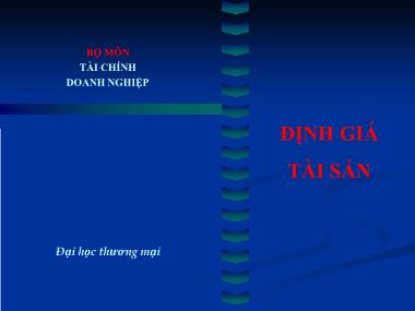 Bài giảng Tài chính doanh nghiệp - Chương 4: Định giá tài sản vô hình