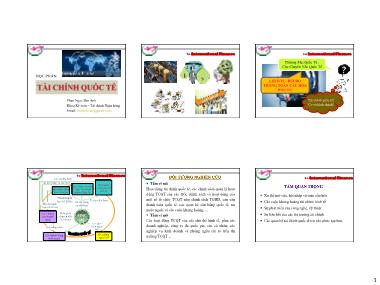 Bài giảng Tài chính quốc tế - Phan Ngọc Bảo Anh