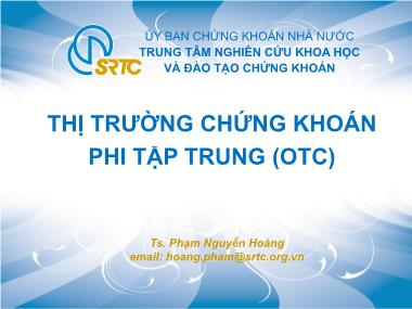 Bài giảng Thị trường chứng khoán phi tập trung