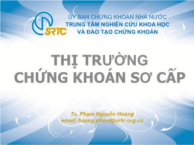 Bài giảng Thị trường chứng khoán sơ cấp