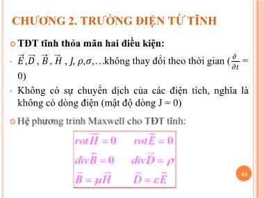 Bài giảng Trường điện từ - Chương 2: Trường điện từ tĩnh - Nguyễn Thị Linh Phương