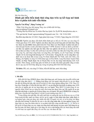 Đánh giá diễn biến hình thái sông dựa trên sự kết hợp mô hình hóa và phân tích ảnh viễn thám