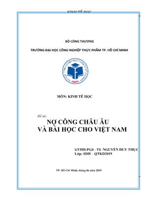 Đề tài Nợ công châu Âu và bài học cho Việt Nam