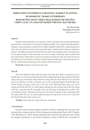 Định hướng hoàn thiện hoạch định thị trường chiến lược của doanh nghiệp thương mại nội địa