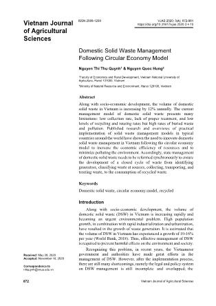 Domestic solid waste management following circular economy model