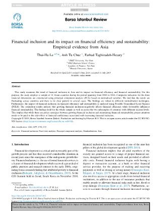 Financial inclusion and its impact on financial efficiency and sustainability: Empirical evidence from Asia