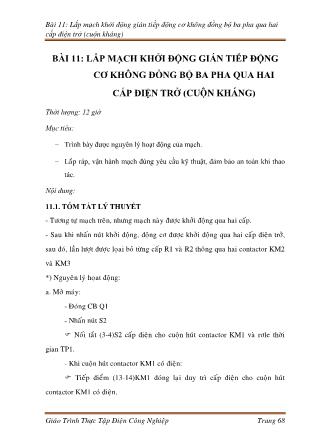 Giáo trình Công nghệ kỹ thuật điện. Điện tử - Thực tập điện công nghiệp (Phần 2)