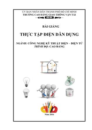 Giáo trình Công nghệ kỹ thuật điện. Điện tử - Thực tập điện dân dụng