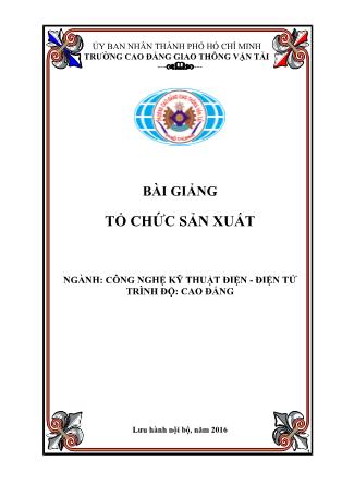 Giáo trình Công nghệ kỹ thuật điện. Điện tử - Tổ chức sản xuất