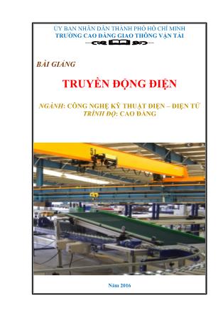 Giáo trình Công nghệ kỹ thuật điện. Điện tử - Truyền động điện