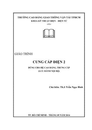 Giáo trình Cung cấp điện 2 (Phần 1)