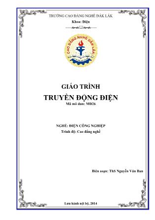 Giáo trình Điện công nghiệp - Truyền động điện