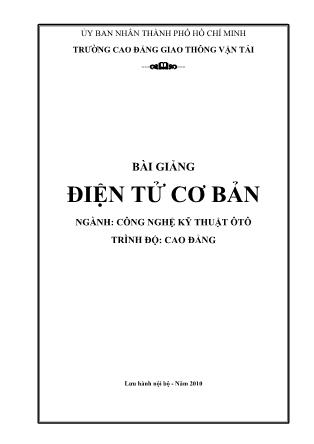 Giáo trình Điện tử cơ bản