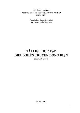 Giáo trình Điều khiển truyền động điện