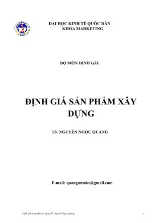 Giáo trình Định giá sản phảm xây dựng