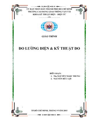 Giáo trình Đo lường điện và kỹ thuật đo (Phần 1)