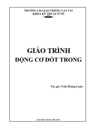 Giáo trình Động cơ đốt trong