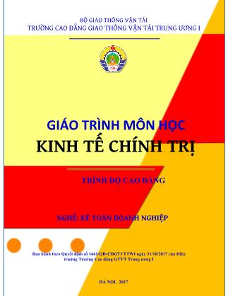 Giáo trình Kế toán doanh nghiệp - Kinh tế chính trị