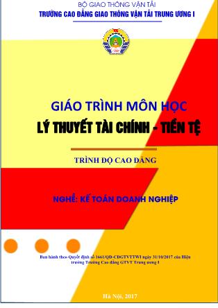 Giáo trình Kế toán doanh nghiệp - Lý thuyết tài chính tiền tệ