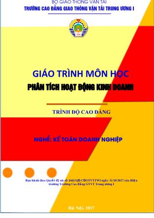 Giáo trình Kế toán doanh nghiệp - Phân tích hoạt động kinh doanh