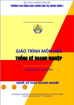 Giáo trình Kế toán doanh nghiệp - Thống kê doanh nghiệp (Phần 1)