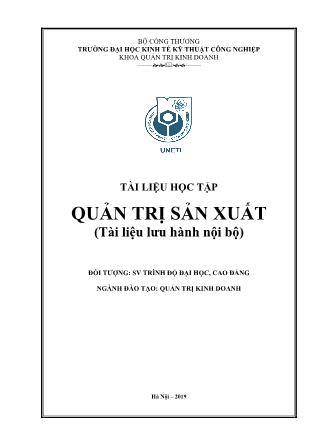 Giáo trình môn Quản trị sản xuất (Phần 1)