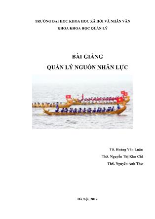 Giáo trình Quản lý nguồn nhân lực